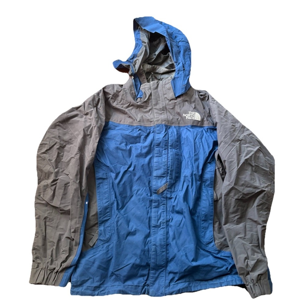 The North Face Jacket Mens Large L Blue Hyvent Parka Hooded Hiking Outdoors